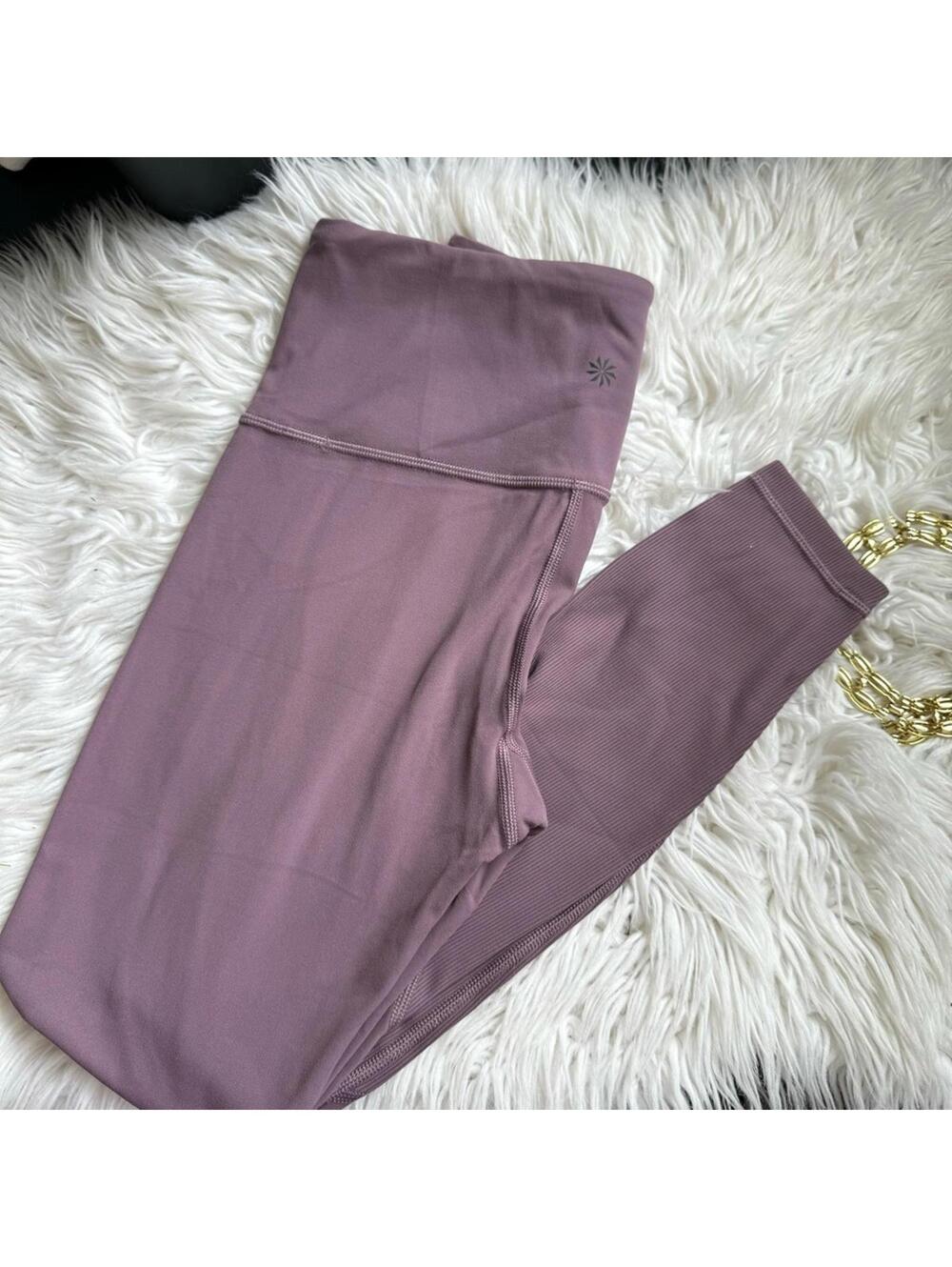 Athleta Purple Rise-up rib 7/8  Leggings size xs